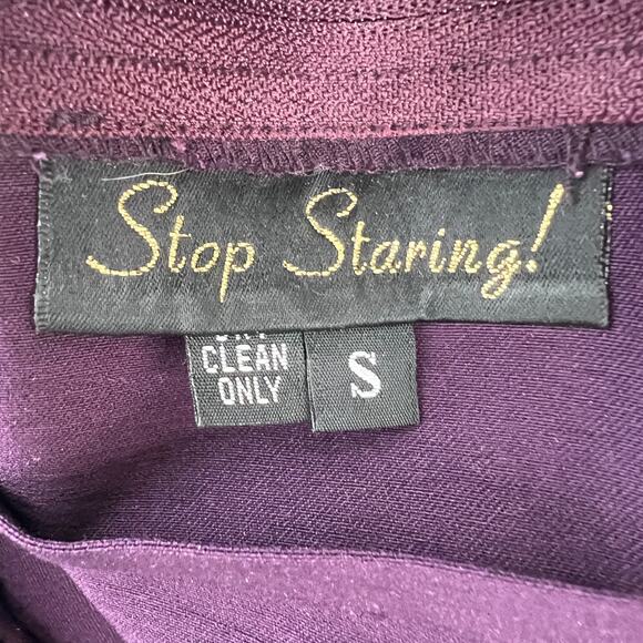 STOP STARING Purple Plum Pinup Wiggle Bodycon SLIMMING SEXY Dress S Small - Picture 7 of 8